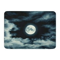 Plava noćna noćno nebo Veliki mjesec pun Halloween Doormat kat za kuglu
