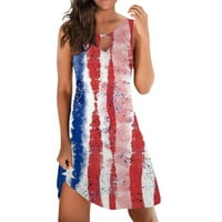 Dan nezavisnosti Ženske haljine seksi ondresses američka zastava Visoka struka Swing haljina Neovisnosti