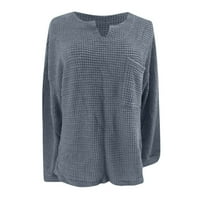 Akiigool pad džempera za žene labave fit ženske tipke za kompleks nakloni Henley pulover džemper unise