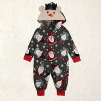 Cuoff Roditelj-dijete Odjeća Porodica Pajamas Baby Boys Girgi Božićni sa kapuljačnim kombinezoni Pajamas