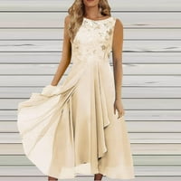 Miayilima Plus Veličina Svečane haljine Ženski šifon patchwork okrugli vrat Sequin Print Maxi suknja