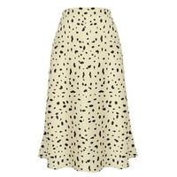 Ženska modna leoparda Print High Elastic Satin A-Line Maxi suknja Potpuna poprsna suknja Posteljina kreveta Skirt Božićna suknja