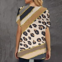 Ženski vrhovi i bluze Print Plus veličine vrhovi kratkih rukava Crewneck Spring Bluzes Loose Basic Ekousn