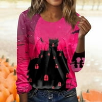 Ženska casual moda Halloween Print dugih rukava O-izrez TOP Bluza