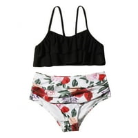 Djevojkov kupaći kostim sportove cvjetni bikini visokog struka Set kupaći odijelo 7- godina