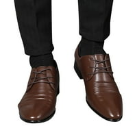 Muške kožne cipele kože kože niske potpetice na šiljastoj boji čipke čvrste boje cipele u stilu