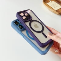 Feishell magnetska futrola za iPhone Pro, tanki čist poklopac sa zaštitnim filmom za objektiv, podrška bežičnoj punjenju Magsafe, TPU + otporan na udarcu ne-žutalica, marelica