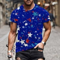 CLLIOS 4. srpnja Košulje Muške patriotske američke zastave Grafičke majice Slim-Fit Crewneck Top Sporty