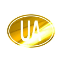 Ukrajina ovalna naljepnica naljepnica Die Cut - samoljepljivi vinil - Vremenska zaštitna - izrađena u SAD - Mnogo boja i veličina - Kod države UA
