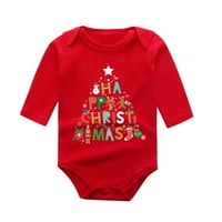 Božićna odjeća za Xmas Baby Boys Girls Pismo Slatko crtani s dugim rukavima Romper Outfit Božićna odjeća