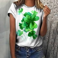 Ženski patricks dan shamrock vrhovi ljubavni tisak majica irski gnomi Grafički tee odmori za valentinovo