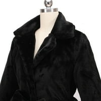 Yinguo ženski zimski kaput debeli dugi plišani kaput dugački premazan kaput topla mahuna jakna Fluffy