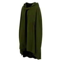 Scyoekwg Jesen Zima Trendy Women Trench kaput Otvoreni prednji kardigan jakna kaputa ogrtač plus casual labav dugački kaput Zeleni XL
