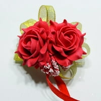 Prirodno pjena ruža cvijeće mladenke Bridal djeveruše ruševi korzara vjenčani zabavni vrpca narukvica