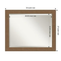 Amanti Art Savened Courclat Zidno ogledalo - Alta Frame Alt srednje smeđa Vanjska veličina: u