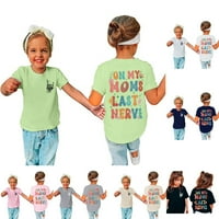 Majica za djevojke majice za djecu za djecu Slatke ispis kratkih rukava veličine veličine mami za majmu
