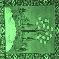 Ahgly Company u zatvorenom pravokutniku Običnica Smaragd zelene tradicionalne prostirke, 6 '9 '
