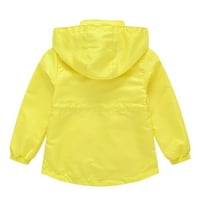 Jakne za djevojke Dječje dječake Dječji zimski kaput sa džepom jakna s kapuljačom Toddler patentni zatvarač na vjetroelektrani žuta veličina 100