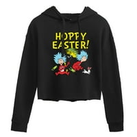 Cat u šeširu - HOPPY Uskrs - Juniori obrezani pulover Hoodie