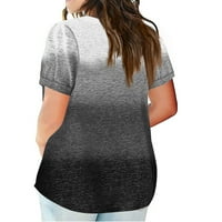 GDFUN Ženska velika majica Ljeto Ležerne prilike Print V-izrez Pocket kratkih rukava Top Majice za žene