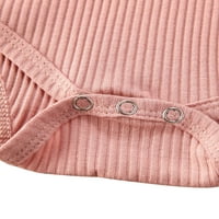 Canrulo Baby Girls Ljetna odjeća kratki rukav rebrasti gornji RODPER PLAIRS Hlače za glavu Outfits ružičastih 12 mjeseci