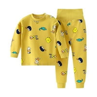 Entyinea Toddler Baby Boy odjeća dugih rukava pulover Dukserica i dukserice Žuta 100