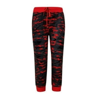 Uorcsa Athletic Cropped Patchwork Tajice Drawcord Yoga Corset tiskanih ženskih hlača Crveno