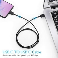 Super brz punjač, ​​Watt PD 3. USB C TIP C Punjač za Samsung Galaxy S sa 3. FT USB C do USB C kabla - crna