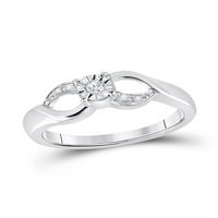 Zlatna zvezda Sterling Silver ženski okrugli dijamantski solitaire prsten CTTW