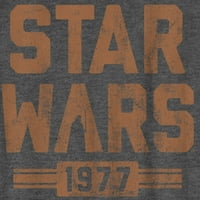 Boy's Star Wars Vader Striped Logo Grafički grafički ugljen Heather Veliki