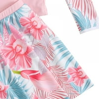 Xmarks Toddler Baby Girls Obrish Guard Swimsuit Swim Swim suknje set upf 50+ ružičasta 5-6Y