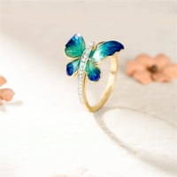 Cuoff nakit ženski kreativni leptir modni insekt cool prsten cirkon isement prstenovi jeftini nakit