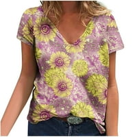 Ženske bluze i vrhovi Dressy izlasci grafički kratki rukav V izrez Trendy cvjetni t košulje Udobne ženske