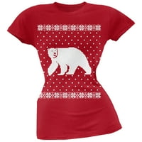 Veliki polarni medvjed ružni božićni džemper crveni mekani juniors majica