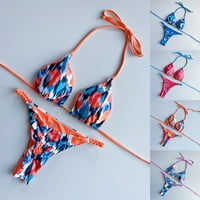 Ženski tisak bikini set push-up podstavljeni kupaći kostimi kupaći kupaći odjeći