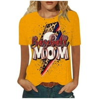POP prodavca Ženska moda casual bejzbol majčin dan tiskani okrugli vrat kratkih rukava vrhunska bluza