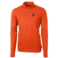 Muški rezač i Buck Orange Detroit Tigers vrlina Eco Pique Reciklirani tromjesečni zip pulover vrh