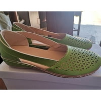 Ženske cipele izdužene klinove solidne boje sandale Žene povremene žene kliznu na zeleno 11.5