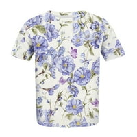 Plus veličine vrhova Ženska majica kratkih rukava s kratkim rukavima plus veličina majica Flow Flower