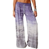 Yoga hlače Žene Ležerne prilike Labavi gradijent Tie-Dye Ispisano joga sportske hlače široke pantalone