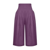 Ersazi planinarske pantalone za žene lagane ženske moderne visoke strukske ravne nalete široke hlače