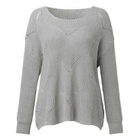 SNGXGN Womens Turtleneck preveliki dugi patwing nejasni pleteni džemperi za toplu pulover za žene, sive,