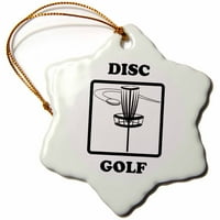 3drose diskovi Golf Bijeli porculan ukrasni akcentni pahuljivac Ornament, 3