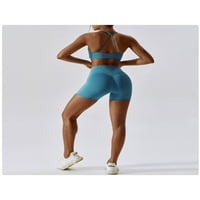 Womens Yoga Workout Outfits Bespremljeni visoki struk gamaši sportski usjeni vrhunske setove odjeće