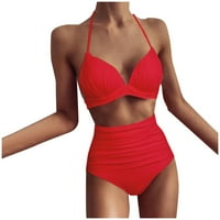 PXiakgy Tankini kupaći odijela za žene Ženske kupaći kostim pune boje Split kupaći kupaći kostim za