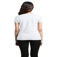 Shop4ever Ženska ljubav nema ograničenja Tanak FIT majica V-izrez X-mali bijeli