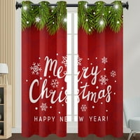 Glookwis Božićne zavjese zadivljuje kućni dekor prozor zavjese Gromet Xmas tretmani ukras Filtriranje