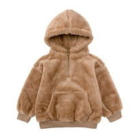 Djevojke za djecu jesen i zima čista boja plišani kaput Slatka medvjeda uši kaputa za kaputice djeca