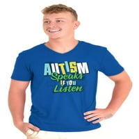 Autizam V-izrez TEes majica Thirt majica govori ako slušate