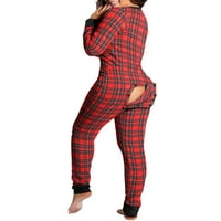 Gwiyeopda božićne pidžame Onceries za ženske leđa za preklopka za spavanje jednodijelna noćna odjeća